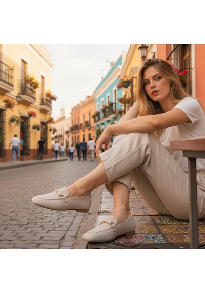 Aska Shoes Günlük Tokalı Babet 2025aska008 Bej