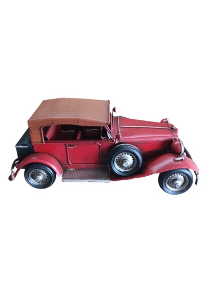 Klasik Tutkunlarına Özel: Nostaljik Bordo Dekoratif Otomobil 25x10cm