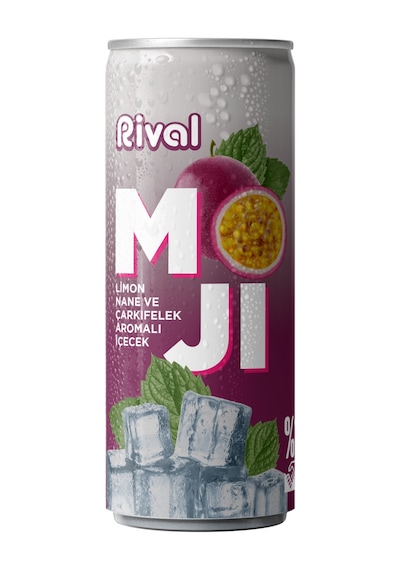 Rival Moji Limon, Nane Ve Çarkıfelek Meyvesi Aromalı Gazlı İçecek 250 Ml 6'lı
