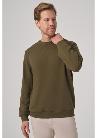 Morven Erkek Haki Basic Bisiklet Yaka Sweatshirt 26ks063001710 Haki