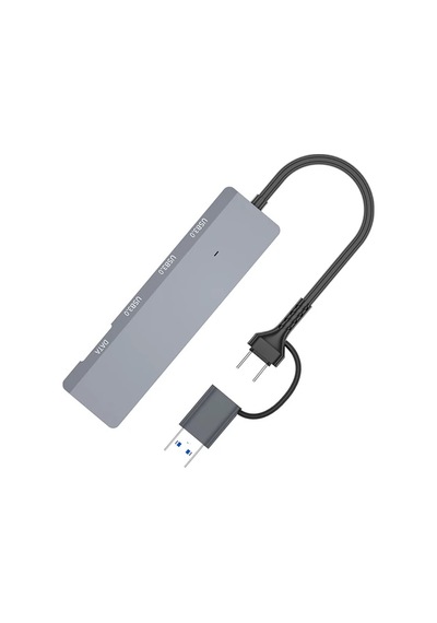 Ally Ads-309d 4 Portlu Usb+type-c Usb 3.0 Çoklayıcı Data Hub Adaptör- 5775 Füme