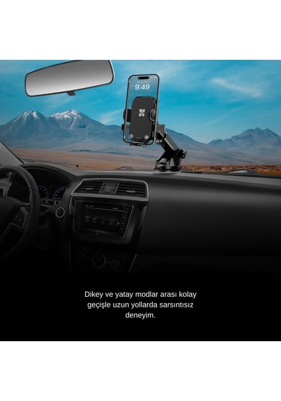 Telefon Tutacağı Ayarlı Güçlü Vantuzlu Araç İçi Torpido Üstü Tel Tutucu Üniversal Siyah Glz03517212 Siyah