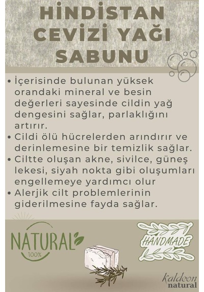 Hindistan Cevizi Yağı Sabunu El Yapımı Doğal 120 G