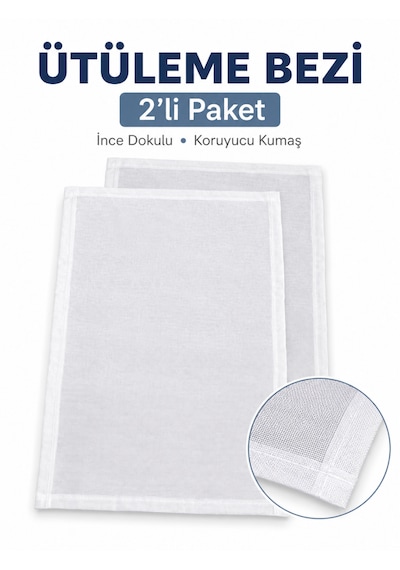 Beylini 2 Adet 33x65 Ütü Filesi Hassas Kumaşlar İçin Yanmaz Isıya Dayanıklı Ütü Bezi Ütüleme Matı Kırışmaz Şeffaf File Ütü Altlığı Beyaz