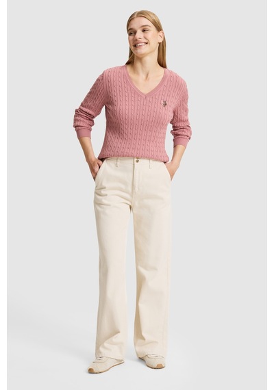 U.S. Polo Assn. Kadın Orkide V Yaka Basic Kazak 50327575-vr221