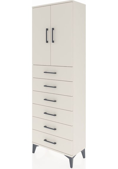 Arges Dolap 2 Raflı 6 Çekmeceli 2 Kapaklı 60x30x182 Aytaşı-ay... Aytaşı