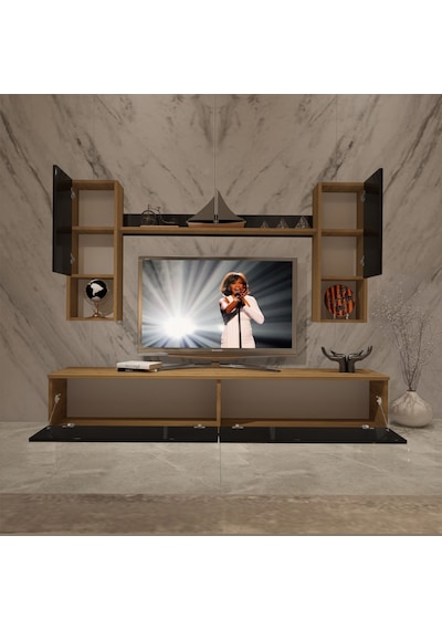 Decoraktiv Eko 5da Mdf Std Tv Ünitesi Tv Sehpası Pera - Siyah
