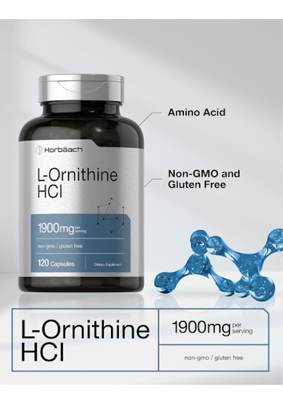 Horbäach L Ornithine Hcl 1900mg 120 Quick Release Capsul.ma...