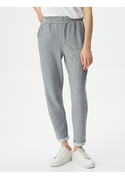 Koton Jogger Pantolon Beli Lastikli Cep Detaylı Gri 4wak30066ek 4WAK30066EK035 Gri