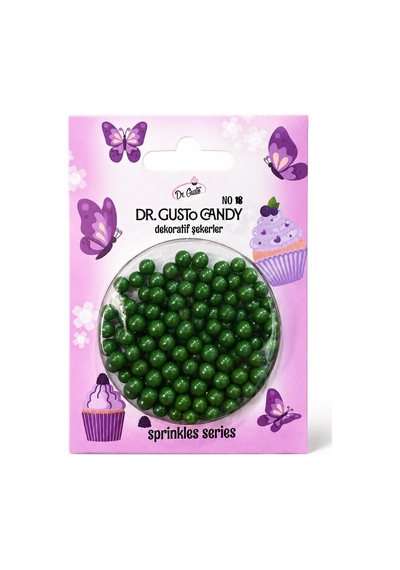 Dr. Gusto 4 Mm Koyu Yeşil Boncuk Pasta Süsleme Şekeri