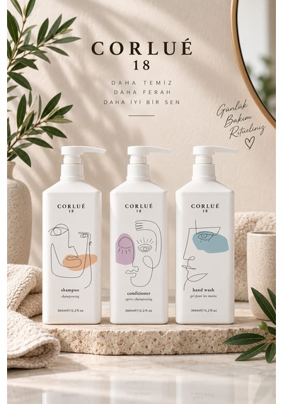 Corlue 18 Shampoo 360 Ml + Condıtıoner 360 Ml + Hand Wash 360 Ml