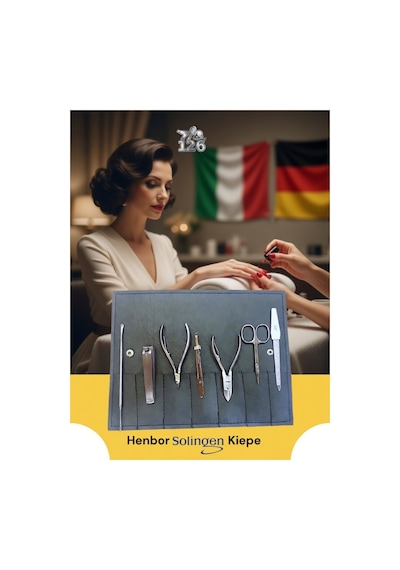 Solingen Henbor Kiepe Manikür Pedikür Seti Çantalı Set 3 / 7 Parçalı Set