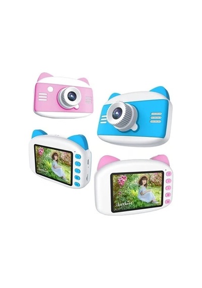 X900 Dijital Çocuk Fotoğraf Makinesi Selfie Kamera 3.5 İnç Dijital Çocuk Kamerası 1080p Mavi