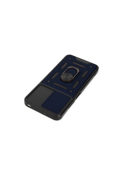 Xiaomi Poco M5 Kılıf Pars Lens Yüzüklü Silikon - Lacivert Düz Renkli