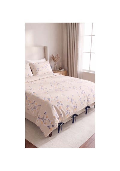 %100 Pamuk Çiçek Desenli Çift Kişilik Nevresim Seti 4 Lacivert Bağcıklı 2 Adet Tek Bağcıklı Yastık Kılıfı Ekru - 907788545 Ekru %100 Pamuk Çiçek Desenli Çift Kişilik Nevresim Seti 4 Lacivert Bağcıklı 2 Adet Tek Bağcıklı Yastık Kılıfı Ekru - 907788545 Ekru