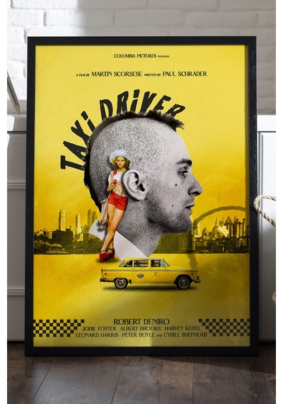 Taxi Driver Siyah Ahşap Çerçeveli Poster, Film Duvar Tablosu