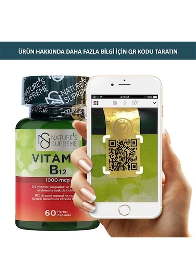 Natures Supreme Vitamin B12 1000 Mcg 60 Kapsül Aromasiz