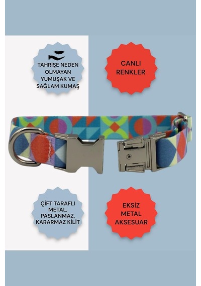 Caramelos, İsimli Köpek Tasması, Köpek Künyesi, Köpek İsimlik, İsme Özel Tasma, Kişiye Özel Tasma, Meta Çok Renkli