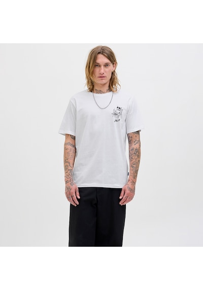 Jack & Jones Jack&jones Relax Erkek Beyaz Bisiklet Yaka Tişört Beyaz