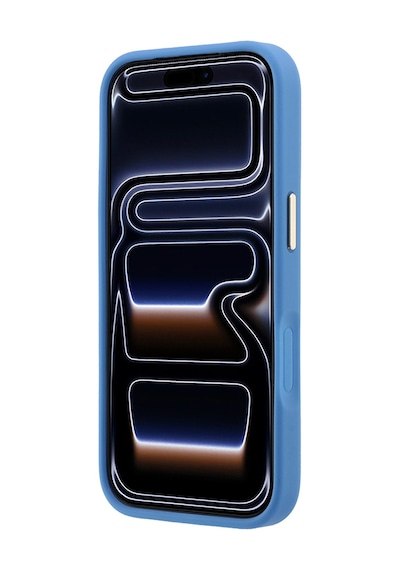Apple iPhone Uyumlu 18 Pro Kılıf Guess  Lisanslı M-safeli Deri 4g Desenli Şeritli Yazı Logolu Kapak Mavi