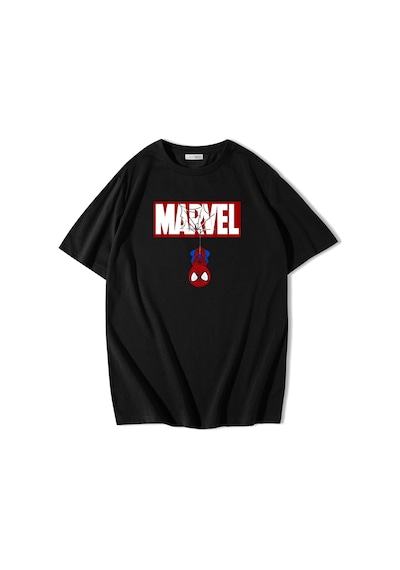 Brz Collection Unisex Oversize Marvel Cute Spiderman T-shirt-siyah Siyah