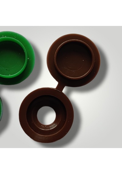 100 Adet Menteşeli Kahverengi Plastik Vida Kapağı, Vida Gizleme K