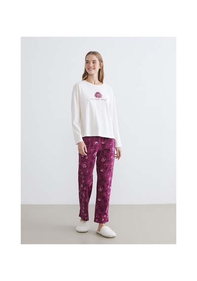 Lcw Dream Kırmızı Bisiklet Yaka Çiçekli Kadın Pijama Takımı