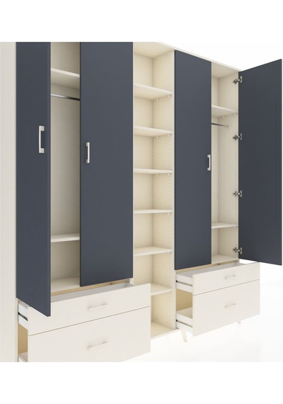 Arges Dolap 12 Raflı 4 Çekmeceli 2 Askılı 220x30x243 Aytaşı-antrasit/aytaşı Antrasıt/aytası Arges Dolap 12 Raflı 4 Çekmeceli 2 Askılı 220x30x243 Aytaşı-antrasit/aytaşı Antrasıt/aytası