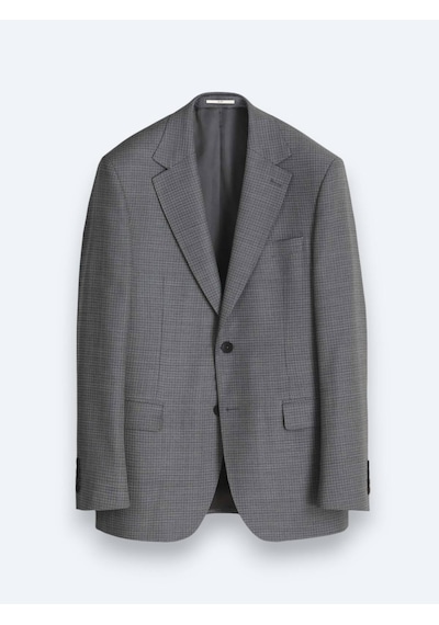 Kip Gri Çizgili Modern Fit Yün Takım Elbise 46