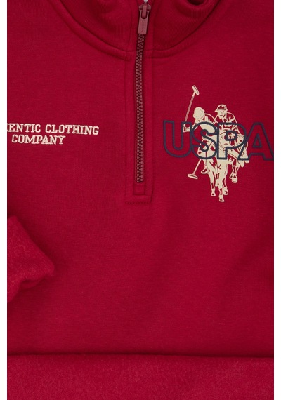 U.s. Polo Assn. Erkek Çocuk Sweatshirt 50315815-vr104 Koyu Frambuaz/dark Raspberry