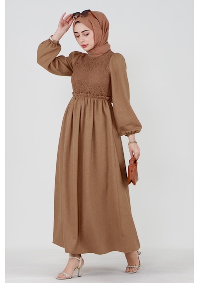 Sevitli Firuze Elbise-camel-3414-camel Camel