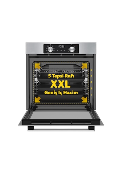 Simfer 8210 10 Fonksiyon Airfry Plus Inox Ankastre Fırın Dijital