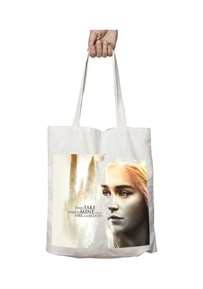 Art Hediye I Will Take What İs Mine With Fire And Blood İki Tarafı Kalıcı Baskılı Yıkanabilir Çanta Çok Renkli
