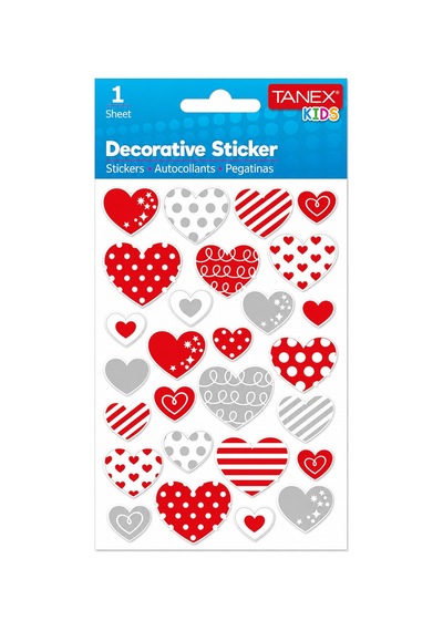 Tanex Stickers Eu Puffy Damla Etiket Kalp Serisi 5 Ad.Tnx-25021