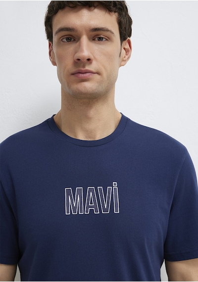 Mavi - Mavi Logo Baskılı Lacivert Tişört 0613186-70758 Lacivert