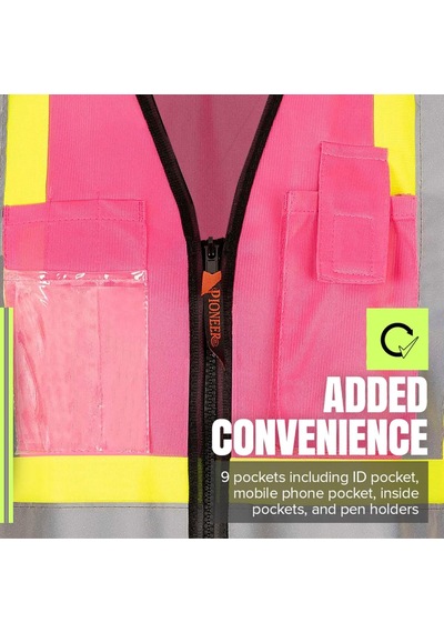 Kadınlar İçin Güvenlik Yeleği - 9 Cepli - Hi-vis Startech Yansıtıcı Bant - Sınıf 2 Ansı - Birden Fazla Renk Genel