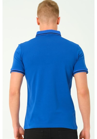 T8586 Dewberry Erkek Polo Yaka T-shırt-sax-2