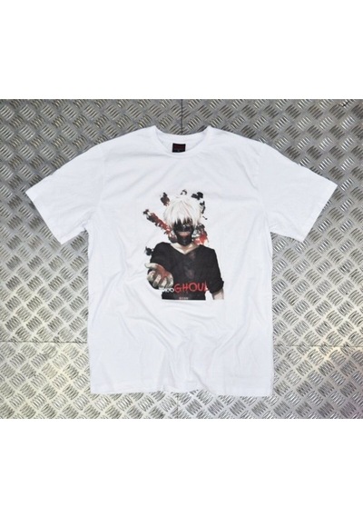 Stoned&Fame Tokyo Ghoul Baskılı T-shirt Beyaz