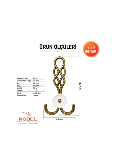Örgü Portmanto Askısı, Metal Vestiyer Askısı, - Gr, Dolap Ve Duvar Askılığı, Anti K Sari Vidalı