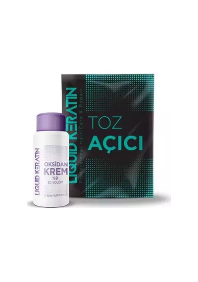 Keratinli Gri Toz Açıcı, Oksidan Kremli Set - Yakmadan Saç Rengi Ve Boya Açıcı Set 30g,60ml 90gr