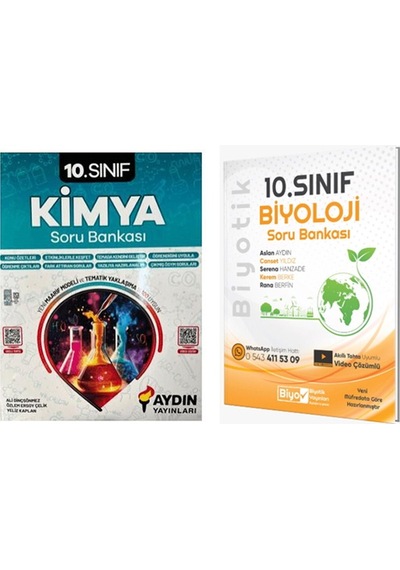 Aydın + Biyotik 2026 10. Sınıf Kimya + Biyoloji Soru Bankası 2 Li Set