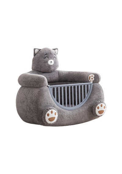Beşik, Kedi Peluş Kumaşlı Hayvan Figürlü Beşik Renkli