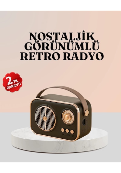 Mey İthalat Bluetooth Lu Retro Radyo Fm Destekli Nostaljik Hoparlör