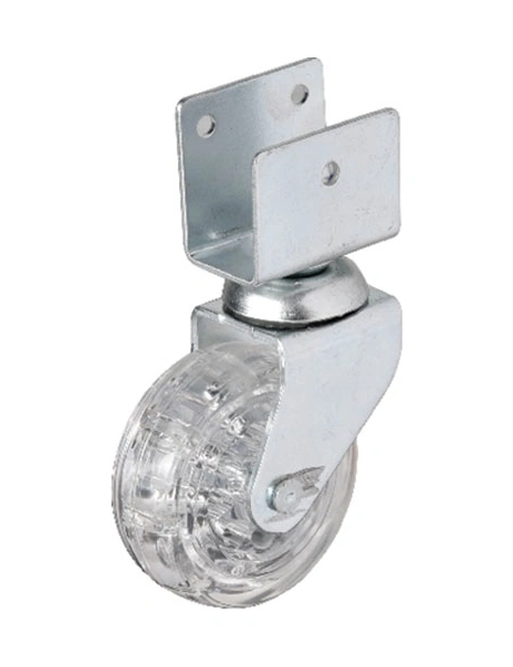 Hts 328 - 50x20 Mm Şeffaf Makaralı Kısa U Tablalı Teker 4 Ad Tdrtr