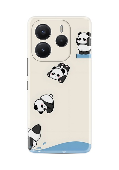Xiaomi Redmi Note 14 4g Kılıf Limited Resimli Suya Düşen Panda 230