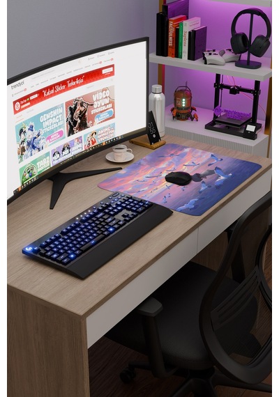 Kiki's Delivery Service Anime V5 - 48x40 Xl Gaming Kauçuk Kaymaz Taban Mouse Pad Fare Altlığı