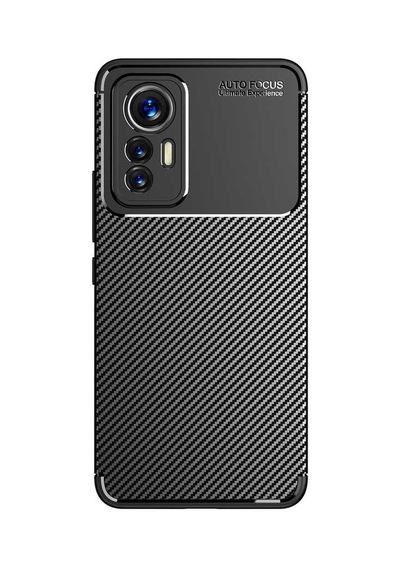 Xiaomi Mi 12 Lite Kılıf Karbon Görünümlü Silikon Kamera Korumalı Üstün Koruma Pazarplus Lacivert