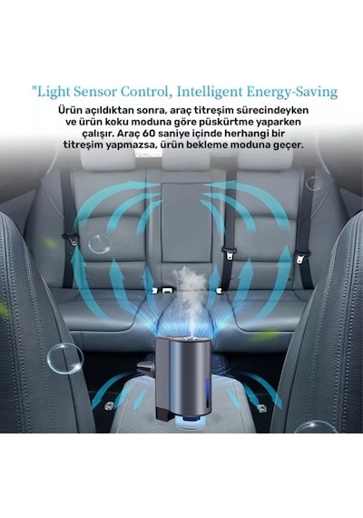 Coofbe 200mah Şarjlı Zaman Ayarlı Otomatik 3 Kokulu Aroma Difüzörü Araç Kokusu Oda Kokusu Sensörlü Led Işıkl