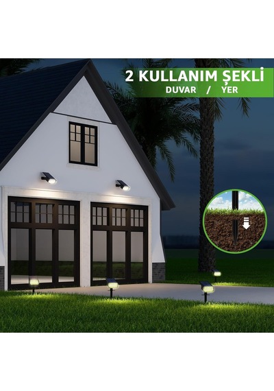 Bahçe Aydınlatması 10 Ledli Duvar Ve Yere Uyumlu Güneş Enerjili Led Işık Bahçe Işığı Gün Işığı Led Dı Çok Renkli