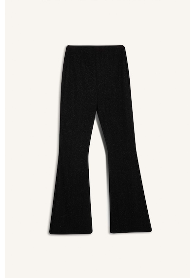 DeFacto Flare Fit Düz Paça Uzun Boy Bürümcük Pantolon E1870AX24WNBK81 Siyah